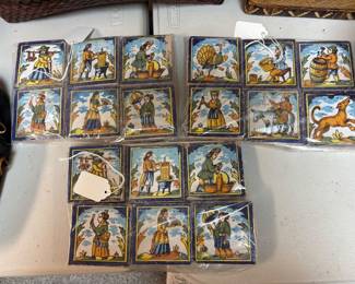 Spanish Tiles. 3 sets of 6