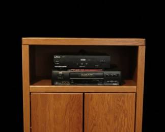 Oak Media Console with Electronics