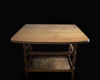 Vintage Drop Leaf Tea Cart with Lower Shelf