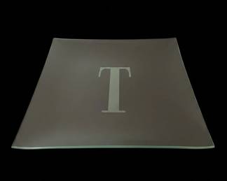 Monogrammed Glass Serving Tray second image