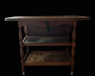 Vintage Drop Leaf Tea Cart with Lower Shelf second image