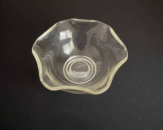 Vintage Clear Glass Ruffled Edge Candy Dish