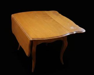 Vintage Queen Anne Style Cherry Wood Drop Leaf Side Table