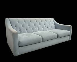 Macys Chloe Blue Velvet Tufted Sofa second image