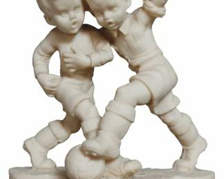 Boys Playing Soccer Figurine