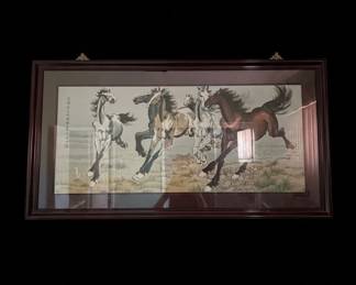 Xu Beihong Style Chinese Running Horses Art