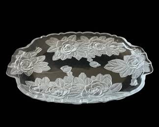 Mikasa Studio Nova Winter Rose Glass Serving Platter second image