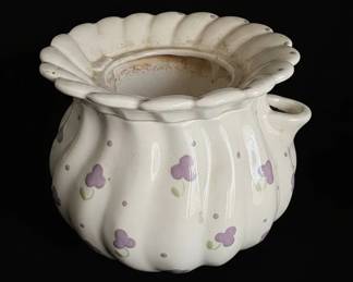 Vintage Ceramic Planter with Floral Motif