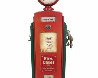 Fire Chief Model C Gasoline Pump Display Cabinet with Clock fifth image