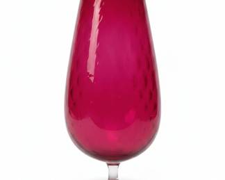 Empoli Ruby Red Diamond Optic Brandy Snifter Vase
