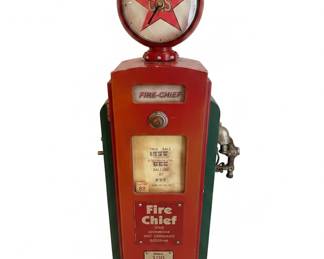 Fire Chief Model C Gasoline Pump Display Cabinet with Clock