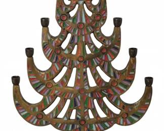 Terra Sancta Guild Brass and Enamel Tree of Life Menorah