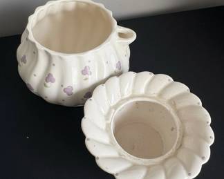 Vintage Ceramic Planter with Floral Motif third image