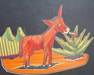 MidCentury Donkey and Cactus String Art Panel second image