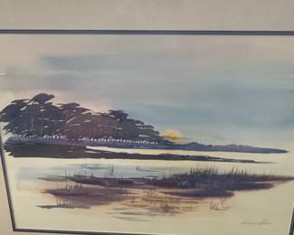 Coastal Landscape Watercolor by Edward L. Loper third image