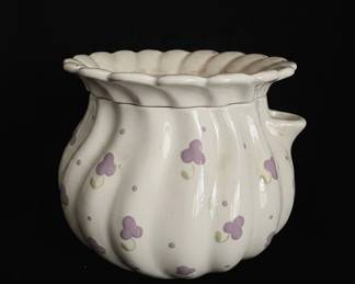 Vintage Ceramic Planter with Floral Motif second image