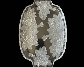 Mikasa Studio Nova Winter Rose Glass Serving Platter