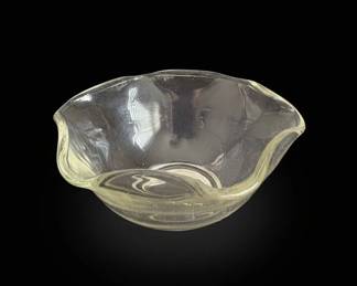 Vintage Clear Glass Ruffled Edge Candy Dish second image