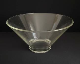 Clear Glass Footed Chip and Dip Bowl