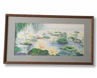 Watercolor Painting of Water Lilies by B. Elligen