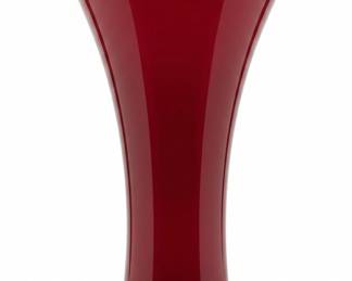 Ruby Red Glass Vase with Clear Base