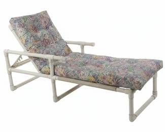 PVC Pipe Chaise Lounge with Floral Cushions