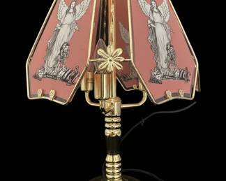 OK Lighting Angel Motif Glass Panel Touch Lamp third image