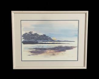 Coastal Landscape Watercolor by Edward L. Loper