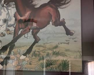 Xu Beihong Style Chinese Running Horses Art second image