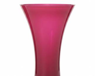 Ruby Red Glass Vase with Clear Base second image