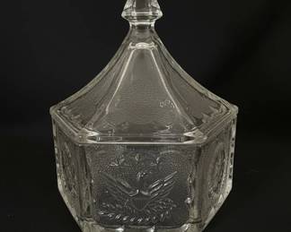 Indiana Glass Tiara Colonial Stars Eagle Covered Candy Dish fourth image