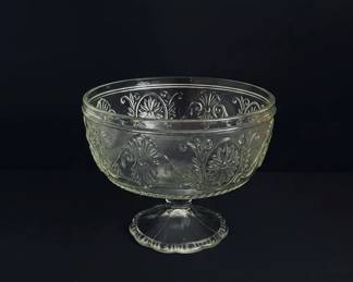 Vintage Indiana Glass Tiara Sandwich Clear Compote Bowl