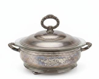 Silver Plated Tureen with Pyrex Liner and Lid