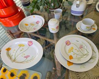 "Mod" Dinner Service for 8 plus serving pcs.