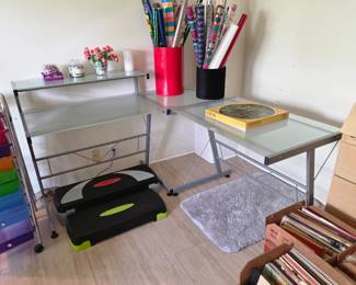 Glass L-Shape Desk