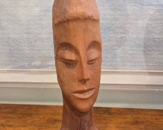 "Young Woman" Orig. Wood Bust by Uri Roth, Listed