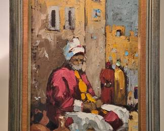 Large Orig. Orientalist Oil by Hadad Bey