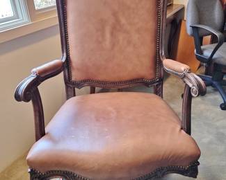 Provincial Leather Desk Chair