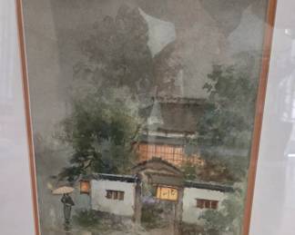 Orig. Watercolor by Terauci Fukutarp, listed