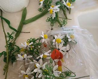 Hand-made Glass Bead Flowers