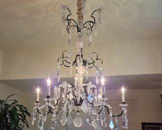 Dennis & Leen Stunning Three-Tier Rock Crystal Chandelier
