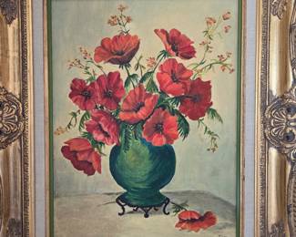 "Red Pansies" Orig. Painting