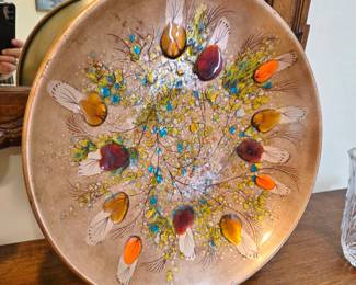 Large Copper Enamel Charger