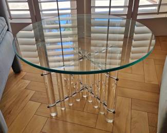 Acrylic Glass-Top Side Table