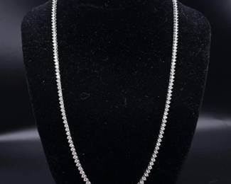New! 7.00 Carat Diamond Three-Prong Tennis Chain Necklace