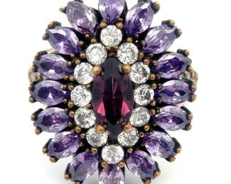 Beautiful, Bold Marquise Large Cluster Flower Ring