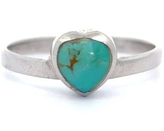 Turquoise Cabochon Heart Estate Ring