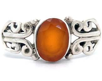 Oval Faceted Filigree Vintage Style Ring