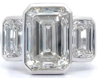10.56 Carat Lab-Grown Diamond Ring in 14K White Gold w/ IGI Reports