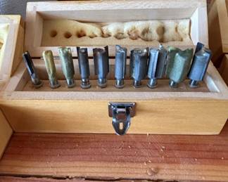Forstner Bit Set in Wooden Case